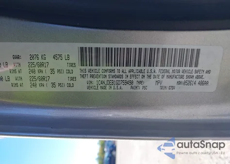 2016 Jeep Compass Latitude из США, поврежденный, VIN 1C4NJDEB1GD759490